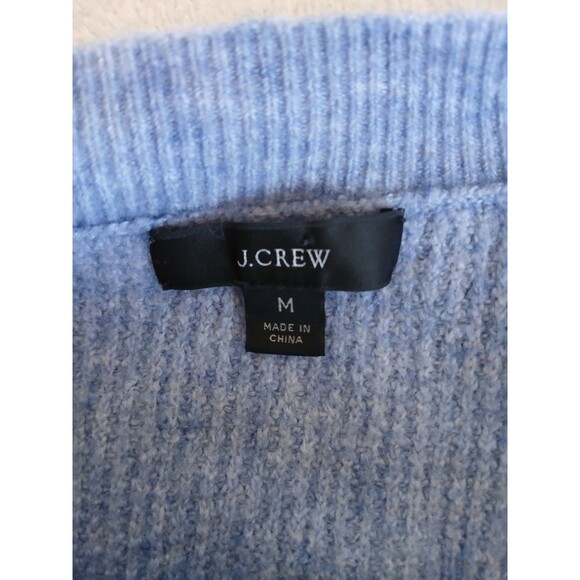 J Crew Womens Sweater Medium Blue Gray Alpaca Merino Wool Blend Textured Cozy - Picture 14 of 15